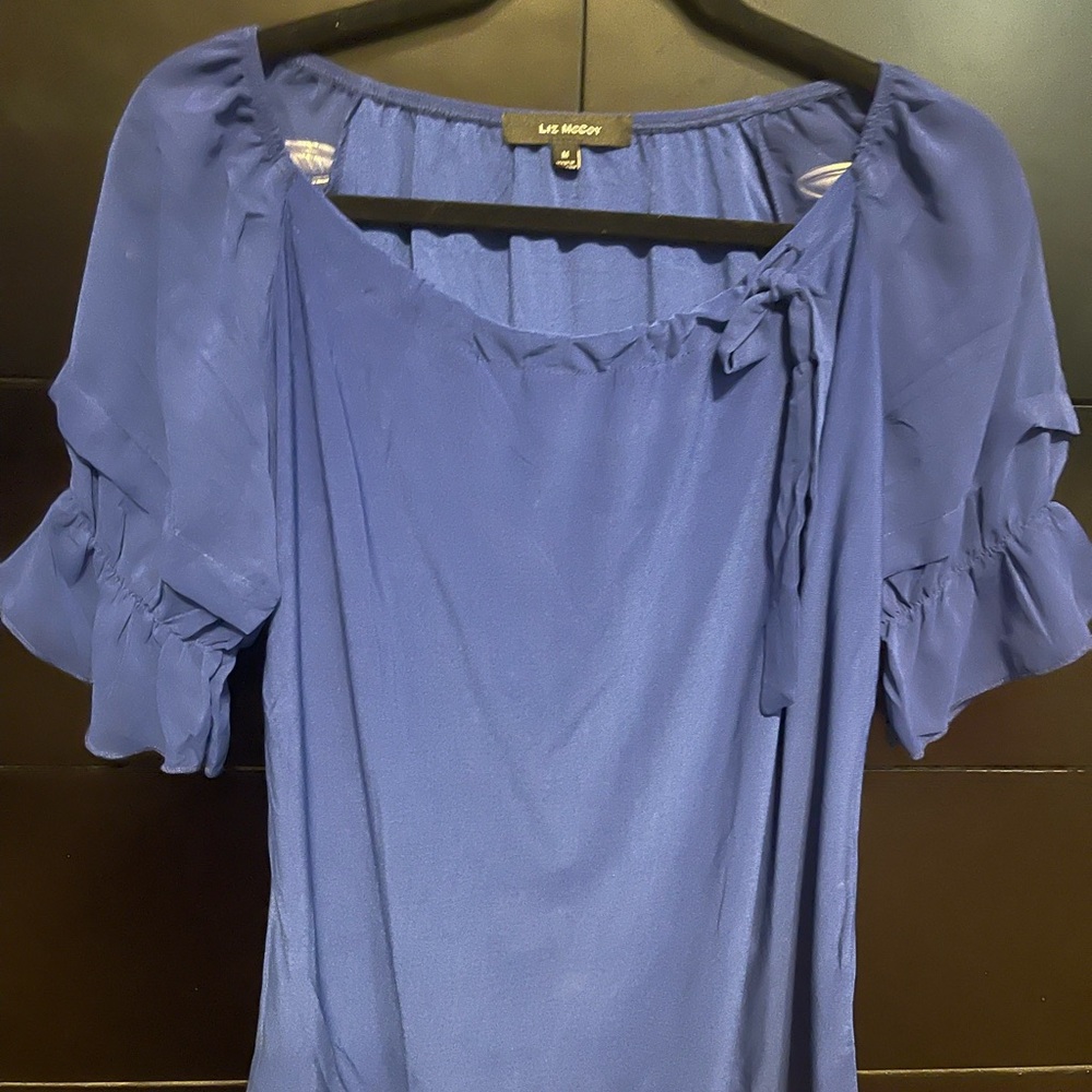 Blue too with bow on neckline